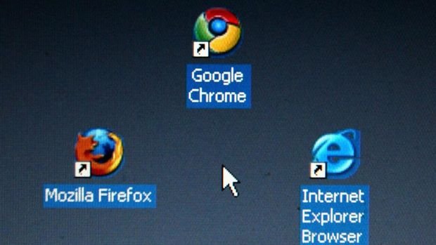 MUNICH, GERMANY - SEPTEMBER 06: In this photo illustration Google's Chrome browser shortcut, Google Inc.'s new Web browser, is displayed next to Mozilla Firefox shortcut and Microsoft's Internet Explorer browser shortcut, on an laptop. (Photo Illustration by Alexander Hassenstein/Getty Images)